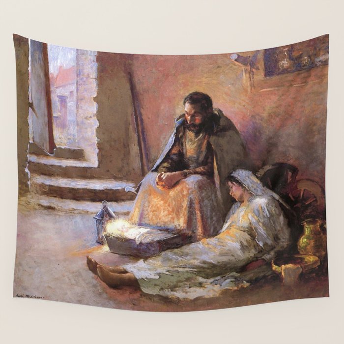 The Nativity By Gari Melchers Wall Tapestry Gallery Image 1