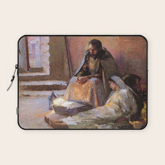 The Nativity By Gari Melchers Laptop Sleeve Gallery Image 1