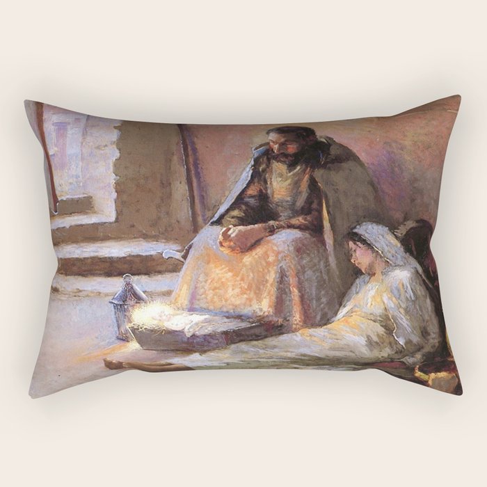The Nativity By Gari Melchers Rectangular Pillow Gallery Image 1