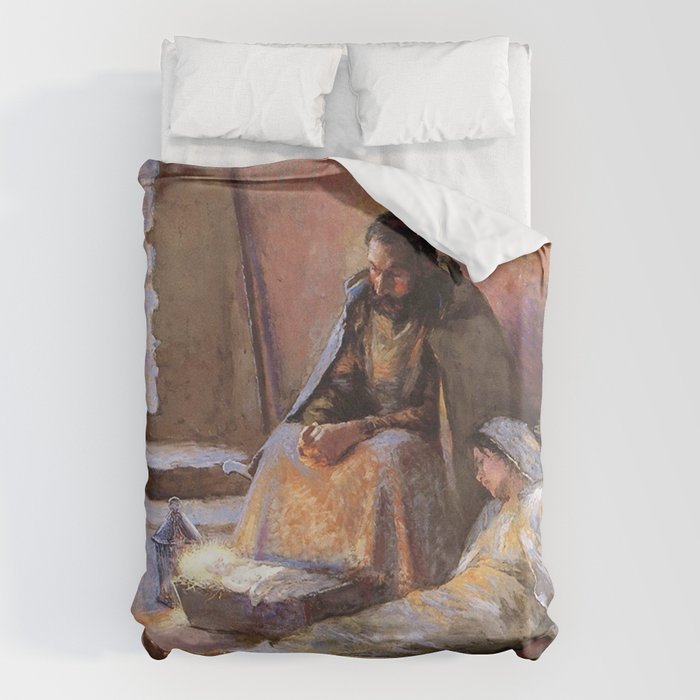The Nativity By Gari Melchers Duvet Cover Gallery Image 1