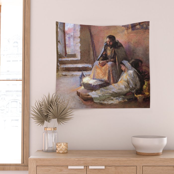 The Nativity By Gari Melchers Wall Tapestry Gallery Image 2