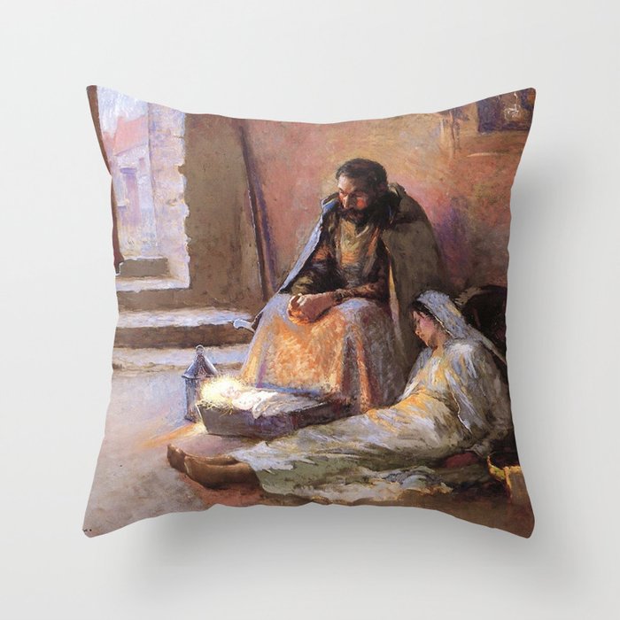 The Nativity By Gari Melchers Throw Pillow Gallery Image 6