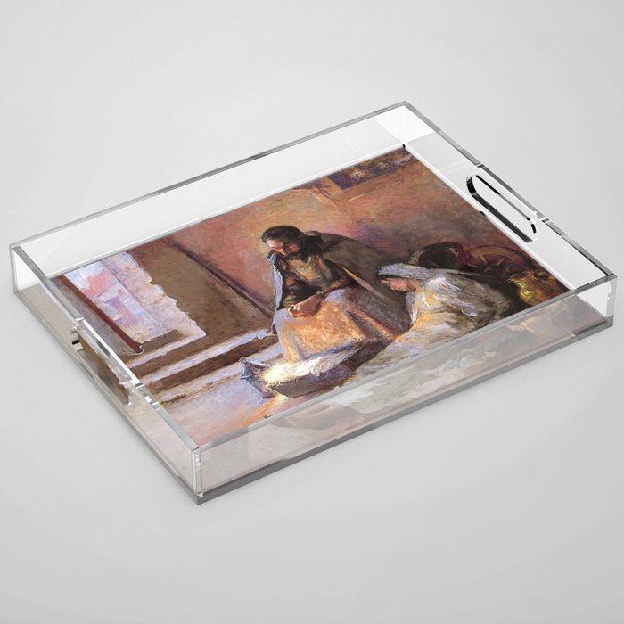 The Nativity By Gari Melchers Acrylic Tray Gallery Image 1