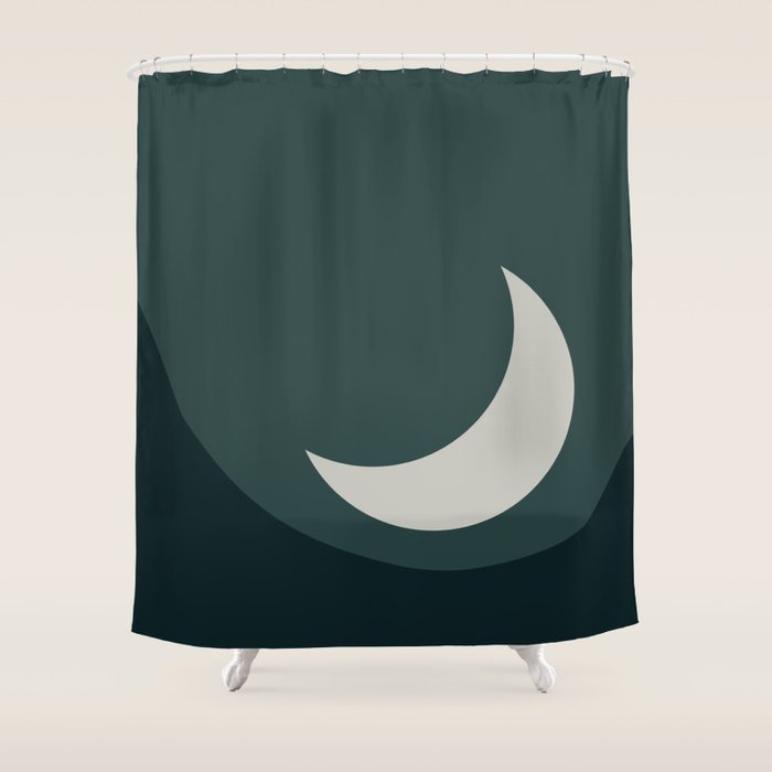 Moonrise Minimalism - Jade Shower Curtain Gallery Image 1