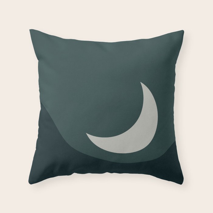 Moonrise Minimalism - Jade Throw Pillow Gallery Image 1