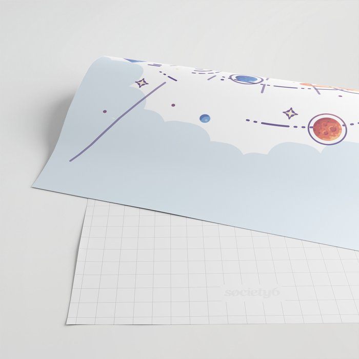 Space Rocket with Planets Wrapping Paper Gallery Image 2