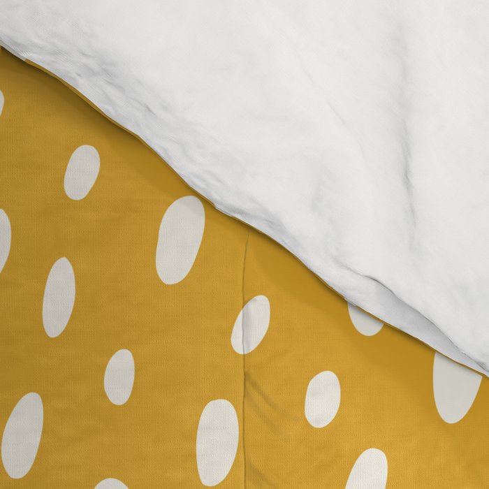 Yellow Polka Dot Spotted Pattern Abstract Print Dots Comforter Gallery Image 4