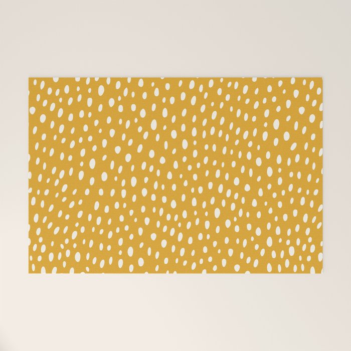 Yellow Polka Dot Spotted Pattern Abstract Print Dots Welcome Mat Gallery Image 1
