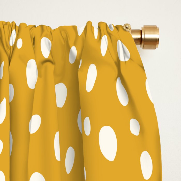 Yellow Polka Dot Spotted Pattern Abstract Print Dots Window Curtain Gallery Image 2