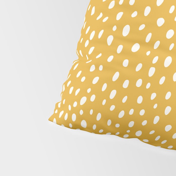 Yellow Polka Dot Spotted Pattern Abstract Print Dots Pillow Sham Gallery Image 4