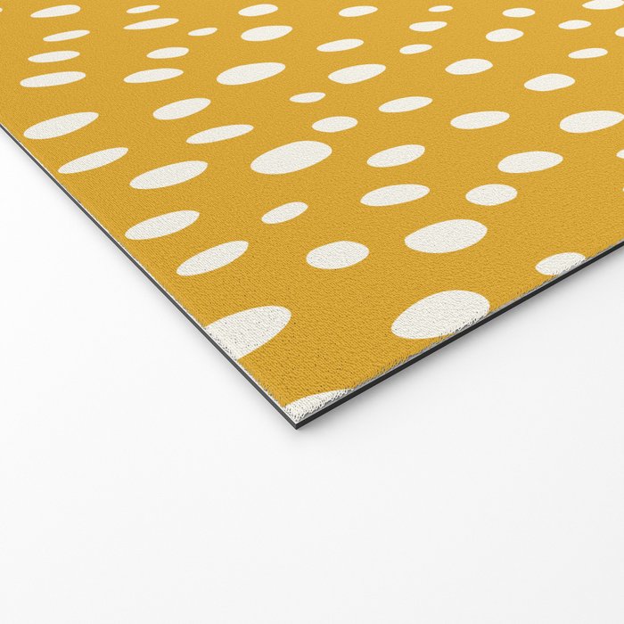 Yellow Polka Dot Spotted Pattern Abstract Print Dots Welcome Mat Gallery Image 2