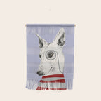 Portrait of a greyhound dog with a monocle Wall Hanging Gallery Image 1