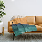 Mid Century Modern Minimalist Color Block Pattern Yellow Grey Green Throw Blanket Gallery Image 1