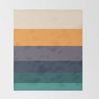 Mid Century Modern Minimalist Color Block Pattern Yellow Grey Green Throw Blanket Gallery Image 2