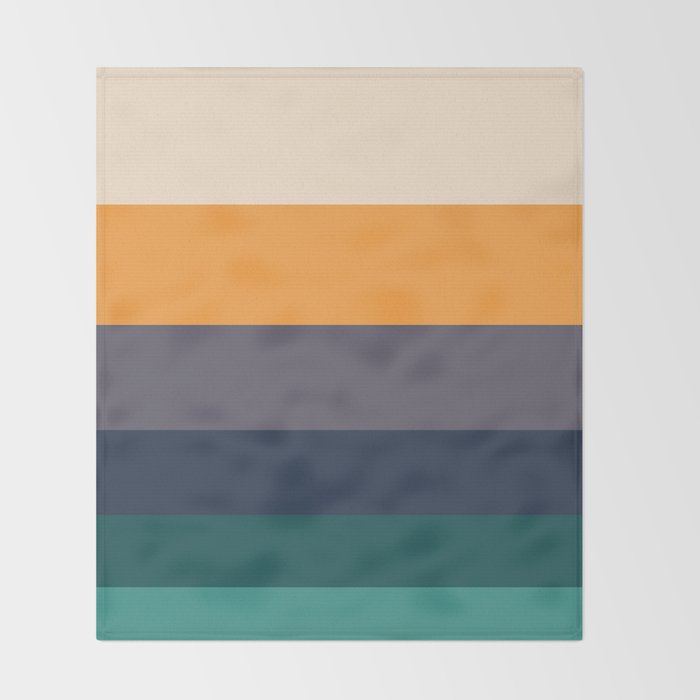 Mid Century Modern Minimalist Color Block Pattern Yellow Grey Green Throw Blanket Gallery Image 2
