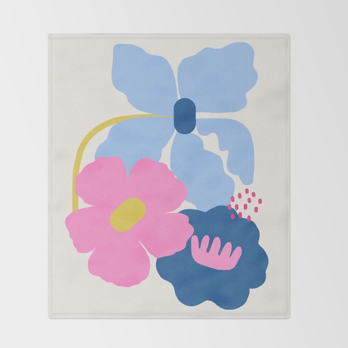 Paper Blooms - tropical Throw Blanket Gallery Image 2