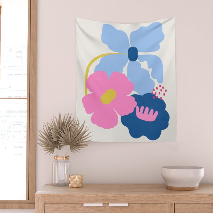 Paper Blooms - tropical Wall Tapestry Gallery Image 2