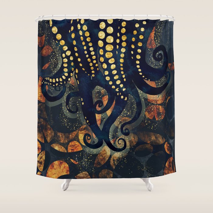 Metallic Ocean Shower Curtain Gallery Image 1