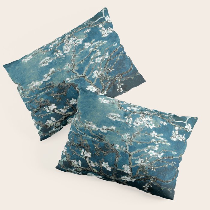 Van Gogh Almond Blossoms : Dark Teal Pillow Sham Gallery Image 3