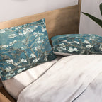 Van Gogh Almond Blossoms : Dark Teal Pillow Sham Gallery Image 2