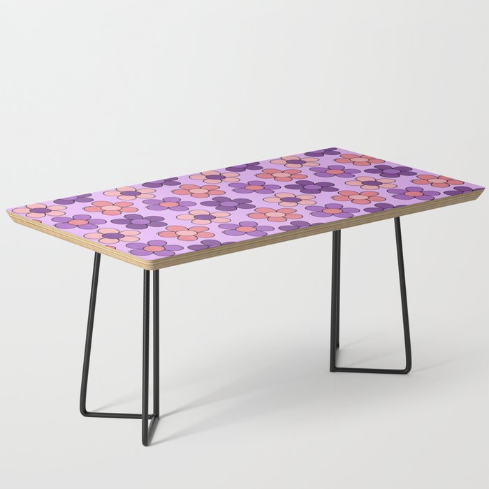Groovy Flowers Print in Purple Coffee Table Gallery Image 1
