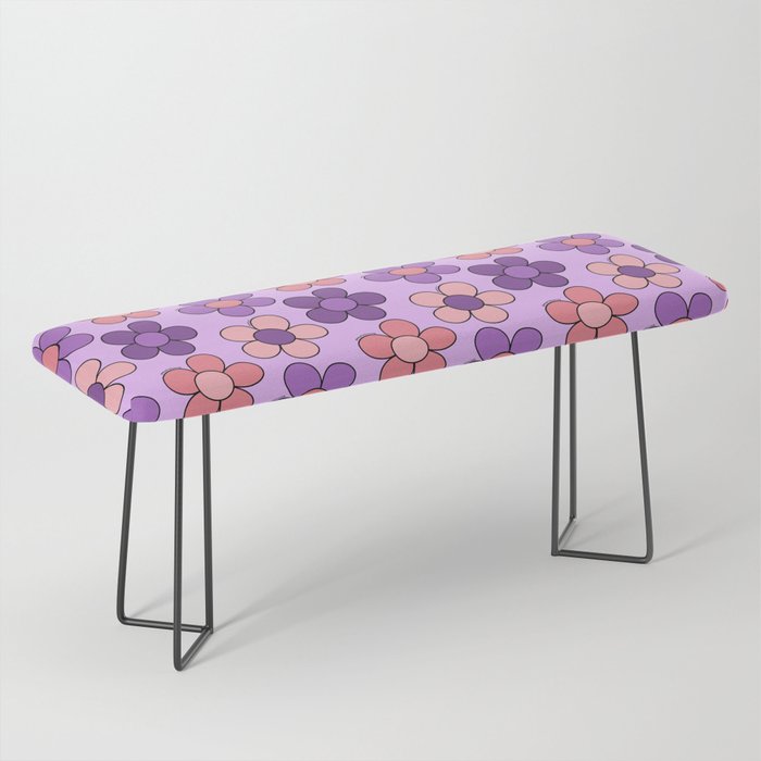 Groovy Flowers Print in Purple Bench Gallery Image 1
