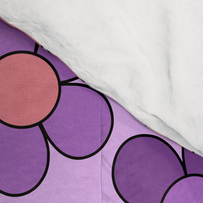 Groovy Flowers Print in Purple Comforter Gallery Image 4