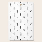 Black and white cactus plant pattern art Cutting Board Gallery Image 1