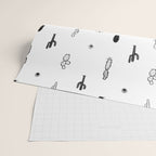 Black and white cactus plant pattern art Wrapping Paper Gallery Image 2