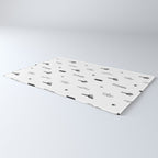 Black and white cactus plant pattern art Rug Gallery Image 3