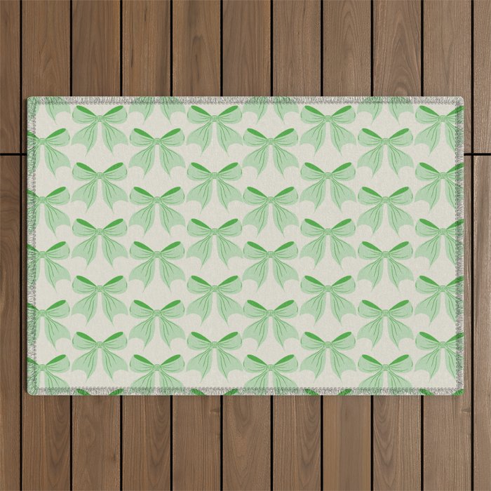 Elegant Light Green Bow Pattern A Classic and Stylish Design for Any Occasion Outdoor Rug Gallery Image 1