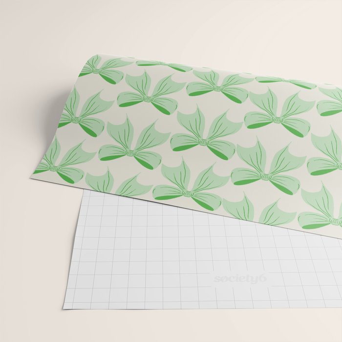 Elegant Light Green Bow Pattern A Classic and Stylish Design for Any Occasion Wrapping Paper Gallery Image 2