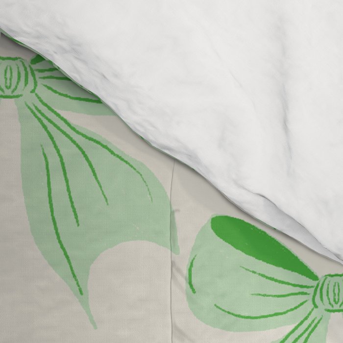 Elegant Light Green Bow Pattern A Classic and Stylish Design for Any Occasion Comforter Gallery Image 4