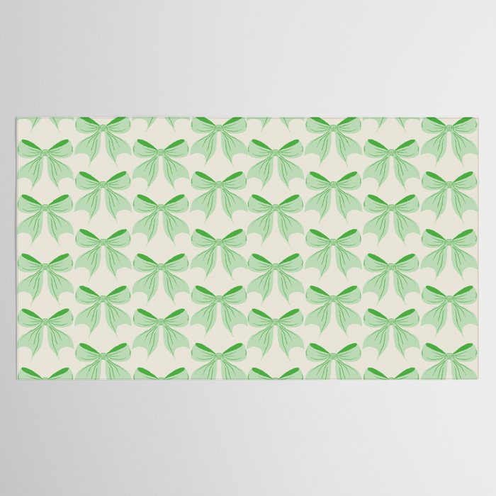 Elegant Light Green Bow Pattern A Classic and Stylish Design for Any Occasion Tablecloth Gallery Image 2