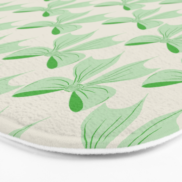 Elegant Light Green Bow Pattern A Classic and Stylish Design for Any Occasion Bath Mat Gallery Image 3