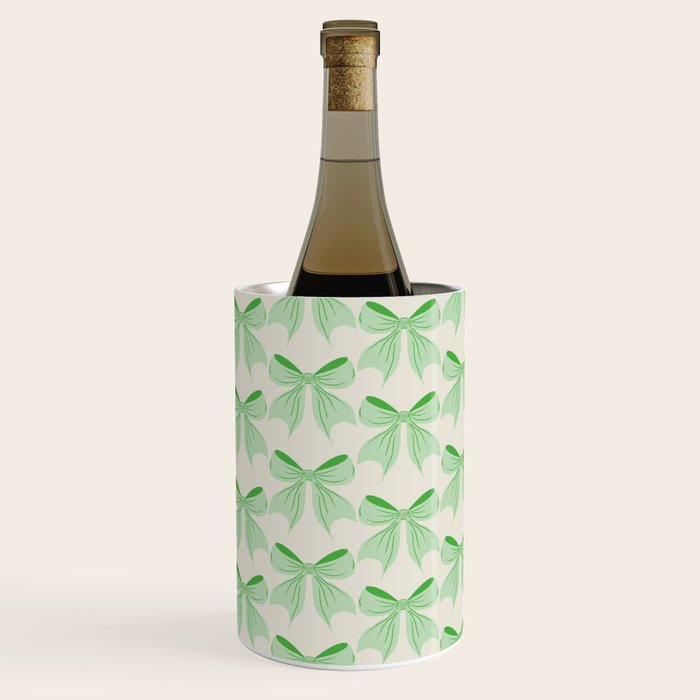Elegant Light Green Bow Pattern A Classic and Stylish Design for Any Occasion Wine Chiller Gallery Image 3