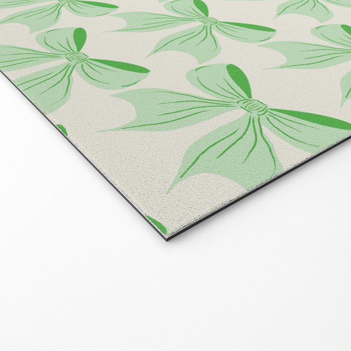 Elegant Light Green Bow Pattern A Classic and Stylish Design for Any Occasion Welcome Mat Gallery Image 2