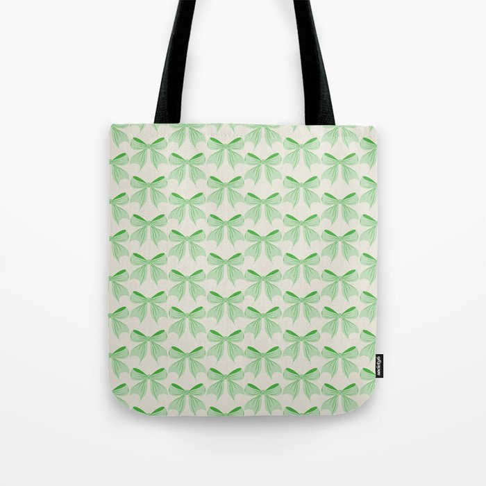 Elegant Light Green Bow Pattern A Classic and Stylish Design for Any Occasion Tote Bag Gallery Image 1