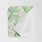 Elegant Light Green Bow Pattern A Classic and Stylish Design for Any Occasion Throw Blanket Gallery Image 3