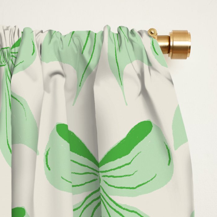 Elegant Light Green Bow Pattern A Classic and Stylish Design for Any Occasion Window Curtain Gallery Image 2
