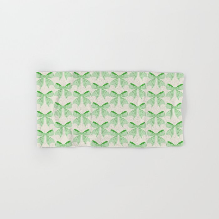 Elegant Light Green Bow Pattern A Classic and Stylish Design for Any Occasion Bath Towel Gallery Image 1