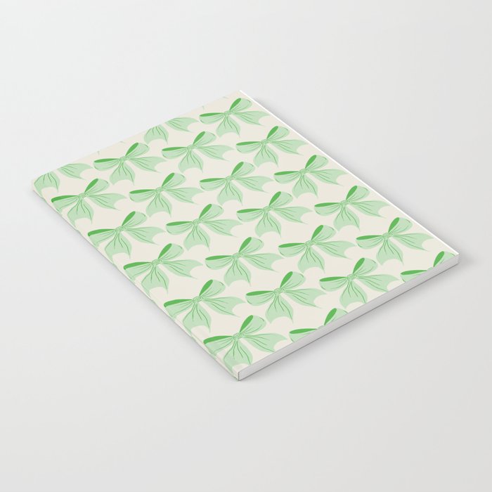 Elegant Light Green Bow Pattern A Classic and Stylish Design for Any Occasion Notebook Gallery Image 1