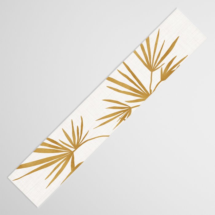 Metallic Gold Fan Palm Table Runner Gallery Image 3