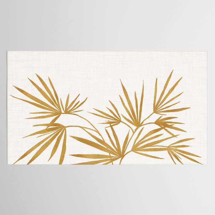 Metallic Gold Fan Palm Tablecloth Gallery Image 2