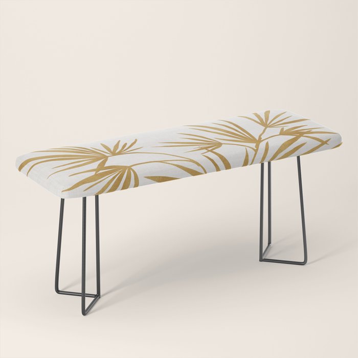 Metallic Gold Fan Palm Bench Gallery Image 1