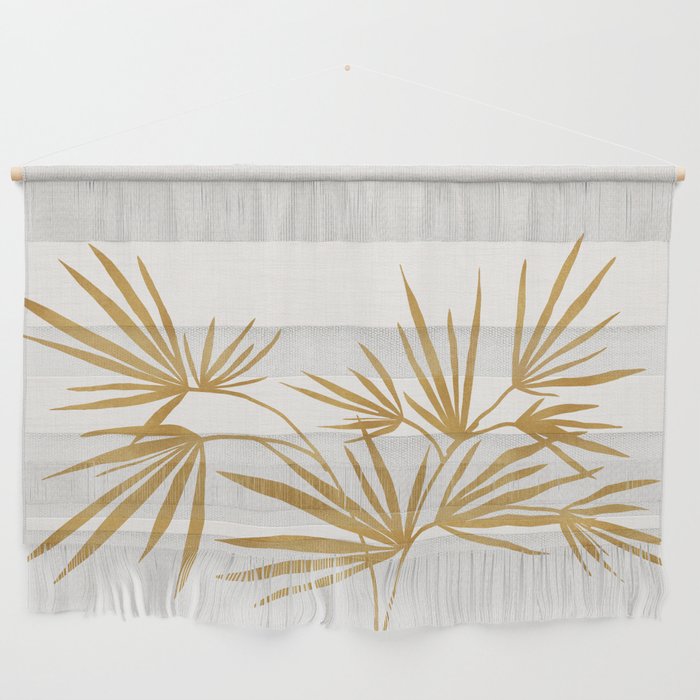 Metallic Gold Fan Palm Wall Hanging Gallery Image 1