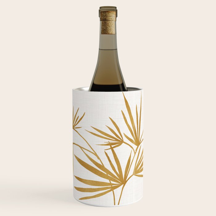 Metallic Gold Fan Palm Wine Chiller Gallery Image 1