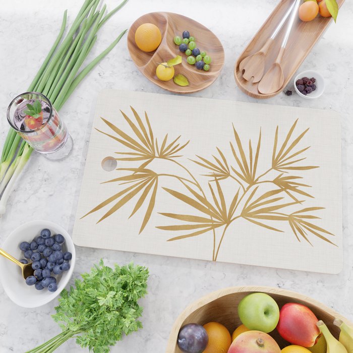 Metallic Gold Fan Palm Cutting Board Gallery Image 2