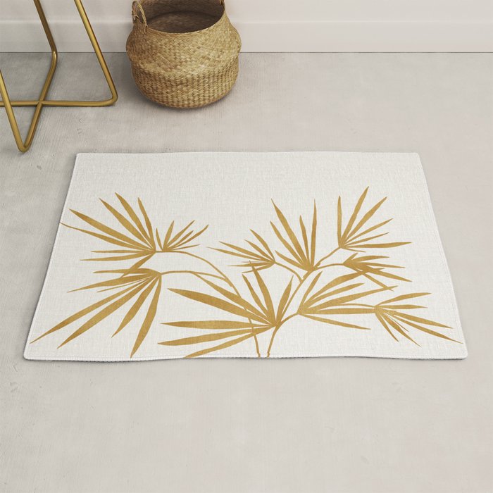 Metallic Gold Fan Palm Rug Gallery Image 1