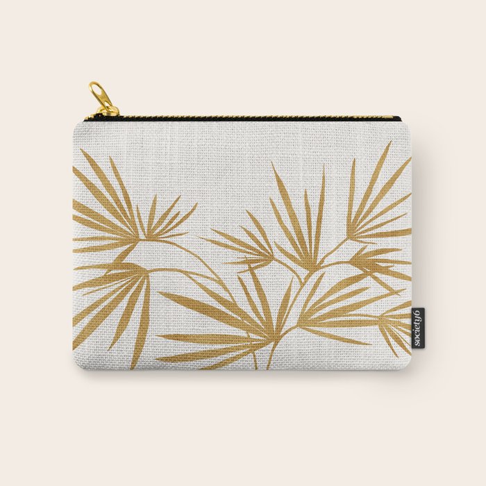 Metallic Gold Fan Palm Carry All Pouch Gallery Image 1